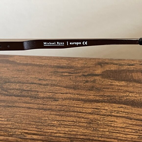 Michael Ryen Eyeglass Frames Only Semi-Rimless Brown Rectangular Glasses - Picture 2 of 8